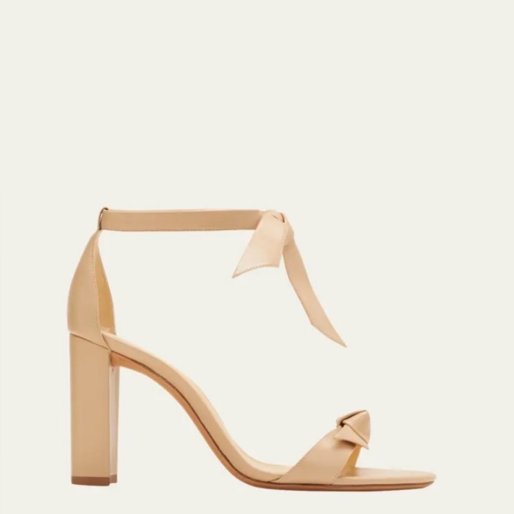 Alexandre Birman Clarita Leather Ankle-Tie Sandal, Color: Nude, Size: 7 / 37